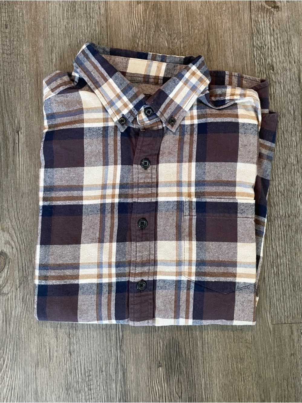 Eddie Bauer Men’s Cotton Button Down Plaid Shirt